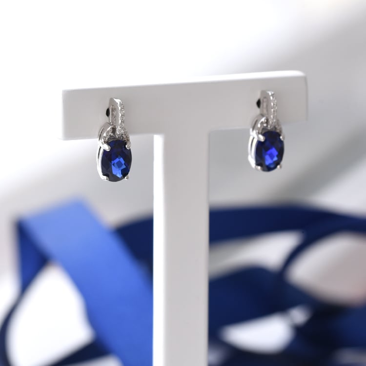 Zafírové náušnice zo striebra 78919