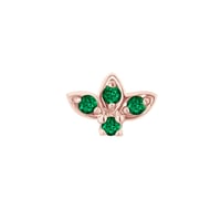 Zlatá piercing náušnica so smaragdmi Ciera