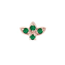 Zlatá piercing náušnica so smaragdmi Ciera