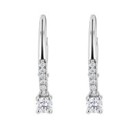 Strieborné visiací náušnice s 0.1ct lab-grown diamantom Noor