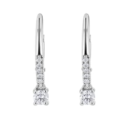 Strieborné visiací náušnice s 0.1ct lab-grown diamantom Noor