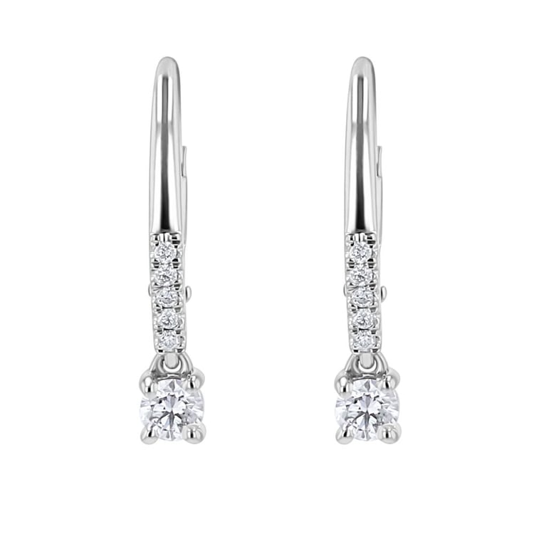 Strieborné visiací náušnice s lab-grown diamantmi
