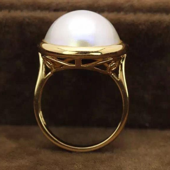 Prsteň s bielou perlou 13205