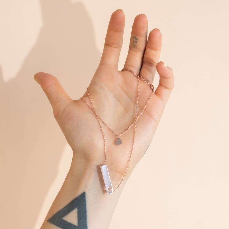 Set strieborného prívesku a náhrdelníka pre dvoch Aubrey 100773