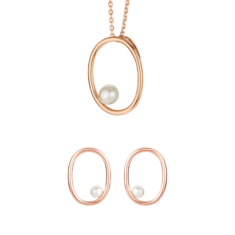Pozlatený set perlových šperkov Weir