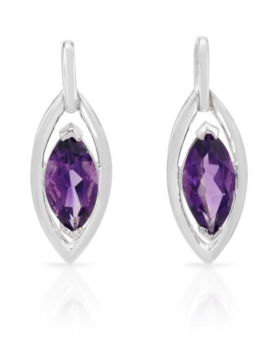 Strieborné ametystové náušnice