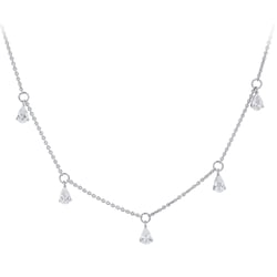 Náhrdelník zo zlata s pear prírodnými diamantmi Praveen