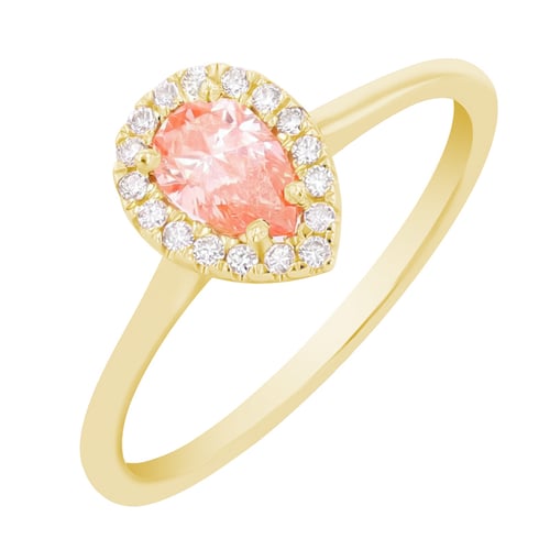 Zásnubný prsteň s certifikovaným fancy pink lab-grown diamantom Briana