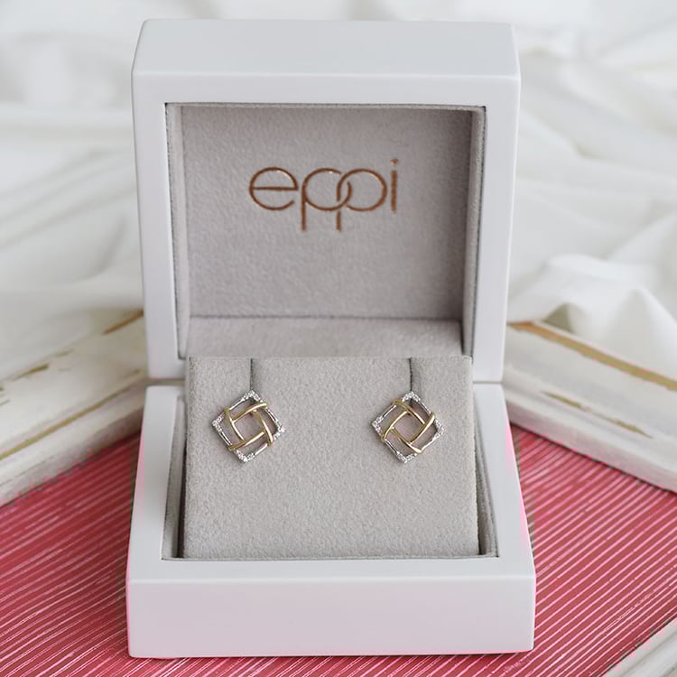 Atypické zlaté diamantové náušnice 93434