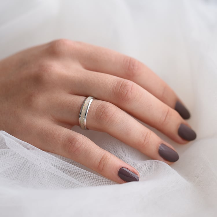 Dámsky prsteň s opálovou výplňou 63342