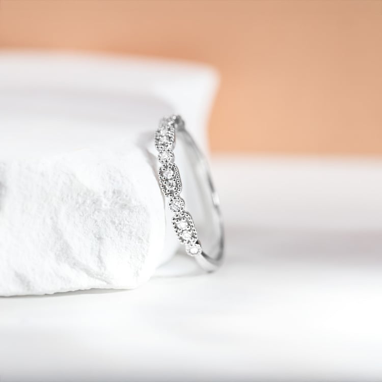 Strieborný eternity prsteň s lab-grown diamantmi Melvin 151375