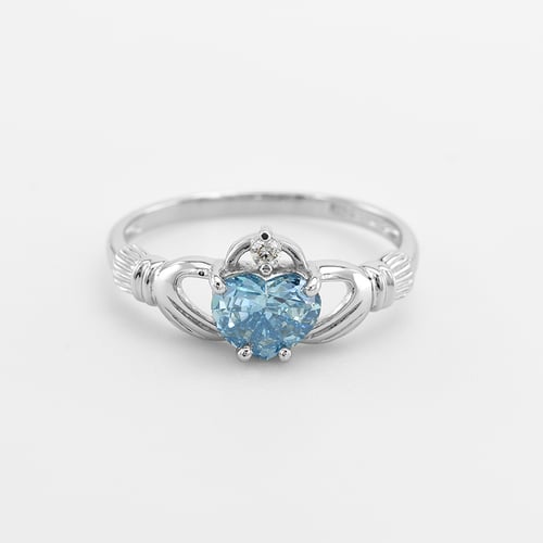 Zlatý claddagh prsteň s topásom a diamantom Valma