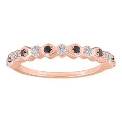 Half-eternity prsteň zo zlata s čiernymi a bielymi lab-grown diamantmi Tariq
