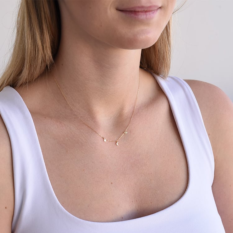 Romantický náhrdelník s diamantom 87061