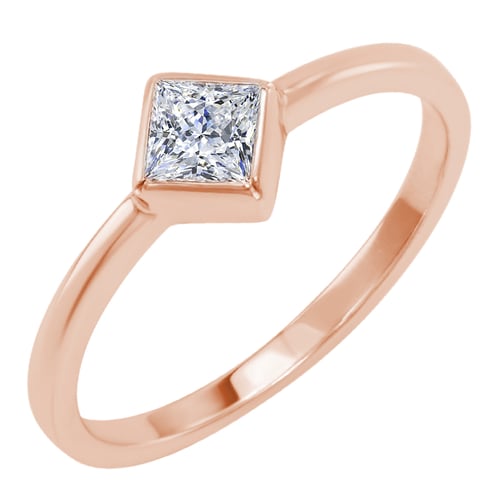 Zlatý prsteň s princess diamantom Erial