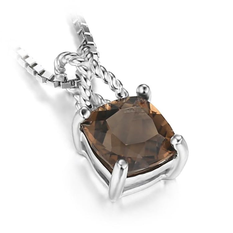 Náhrdelník s cushion dymovým quartzom 20626