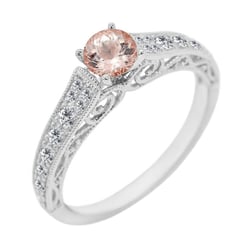 Zásnubný prsteň vo vintage štýle s morganitom a diamantmi Nadria