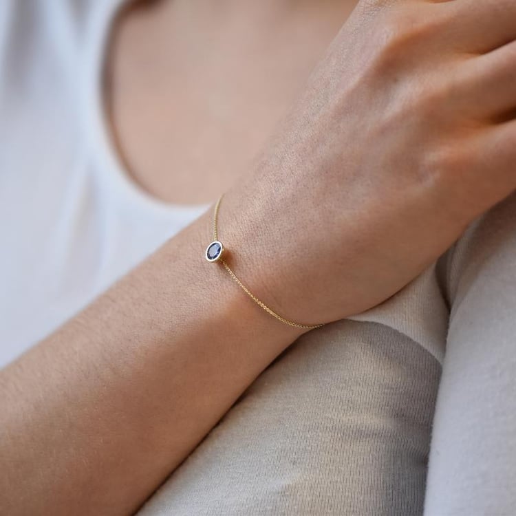 Strieborný náramok s tanzanitom Rollie 103209