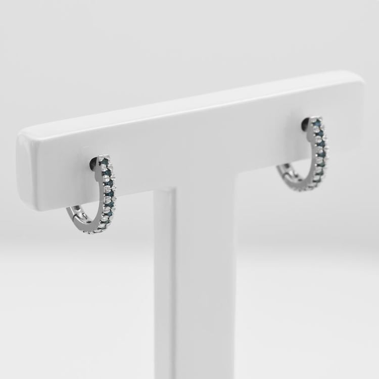 Zlaté náušnice s modrymi diamantmi 45930