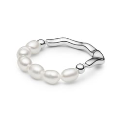 Strieborný prsteň s perlami Ariel