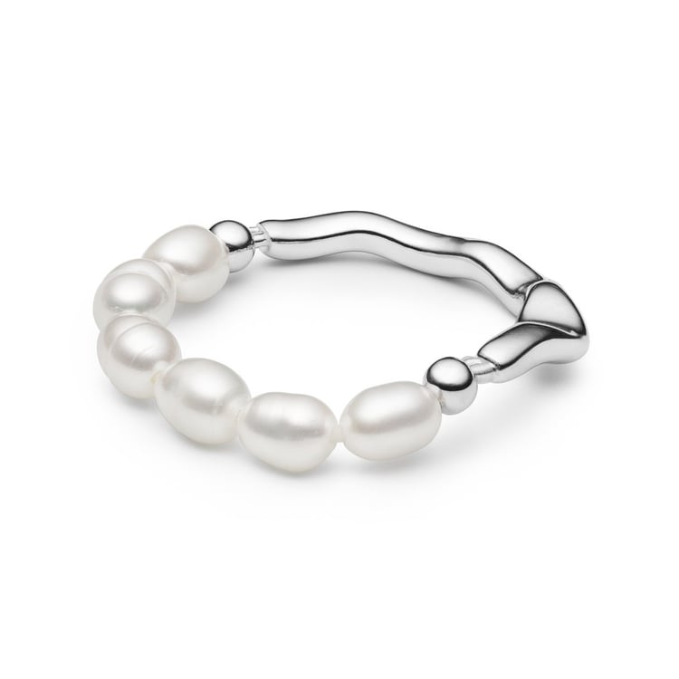 Strieborný prsteň s perlami Ariel