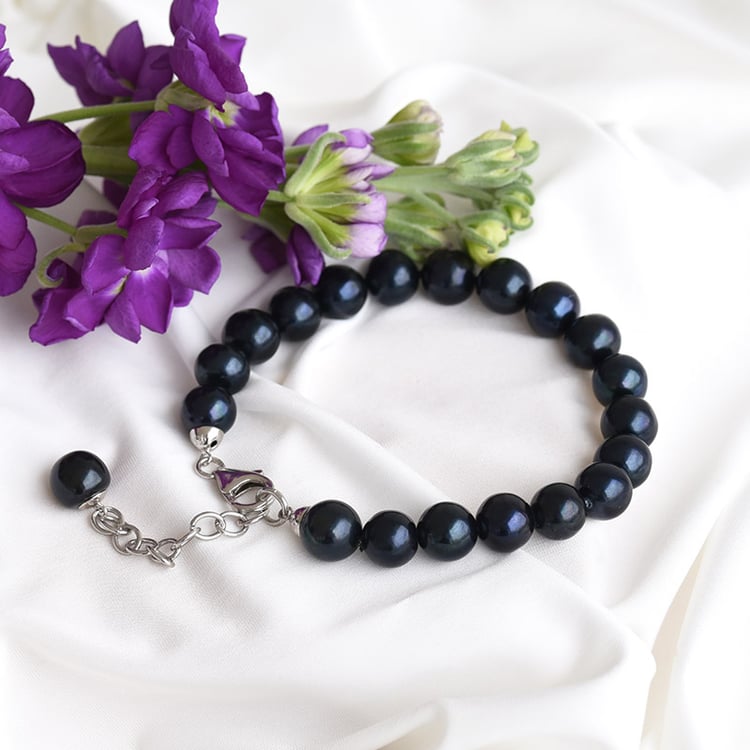 Strieborný perlový náramok 83653