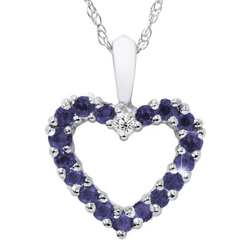 Zlaté srdiečko so zafírmi a diamantom Christen