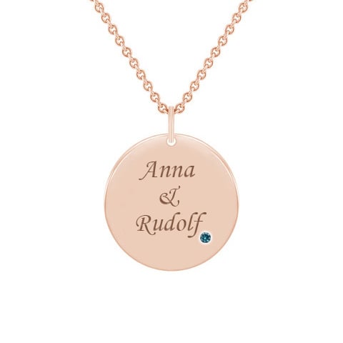 Náhrdelník s gravírom z ružového zlata 63036