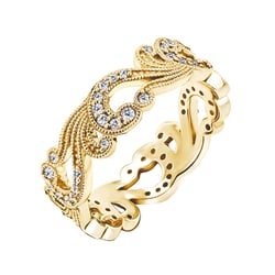 Zlatý prsteň s vintage diamantovými líniami Clementine