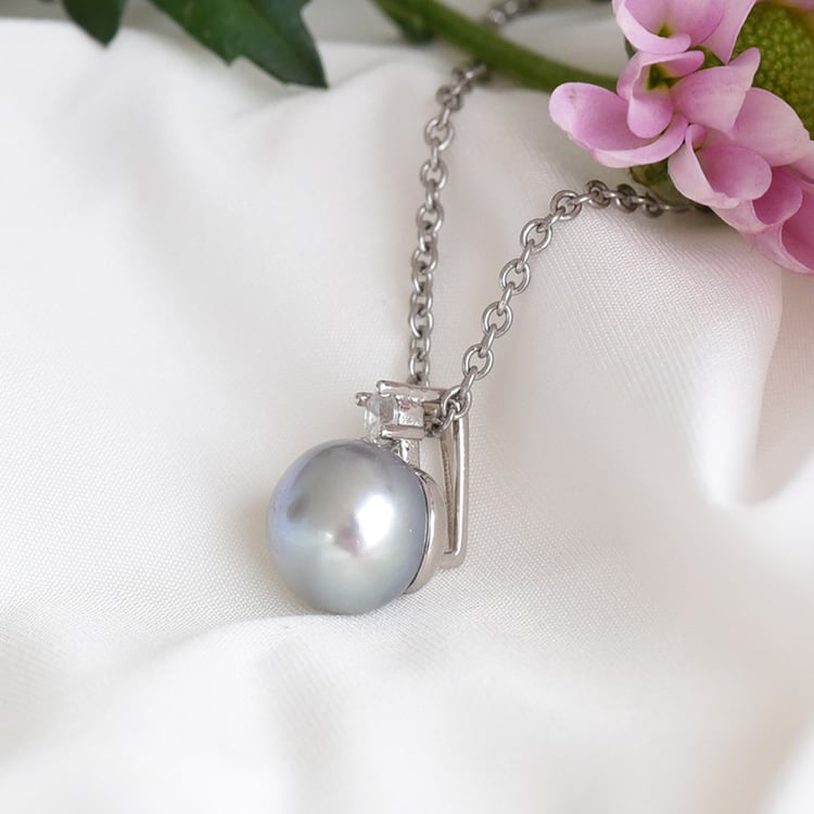 Náhrdelník s perlou a zirkónom 83459