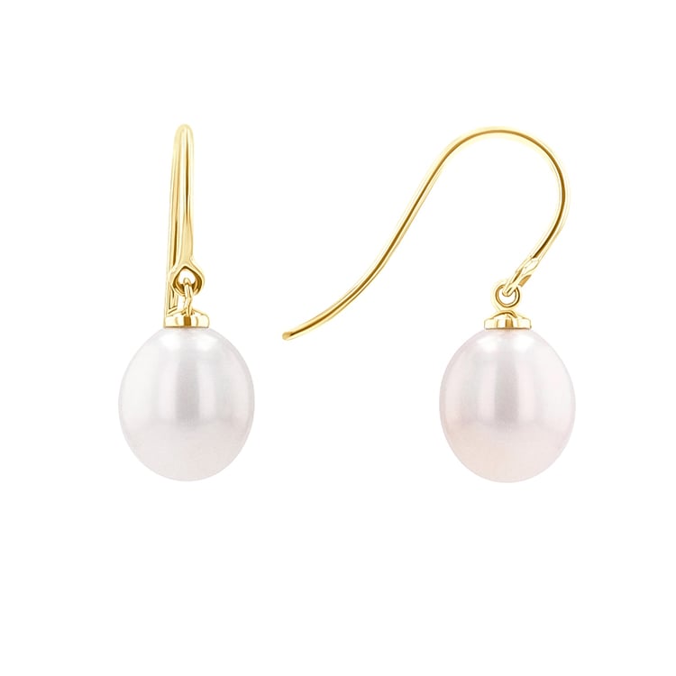 Visiace náušnice s bielymi perlami Diara 130128