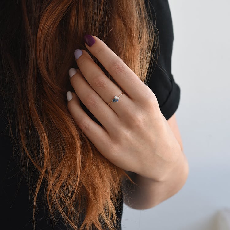 Zlatý cluster prsteň s topazom 67382