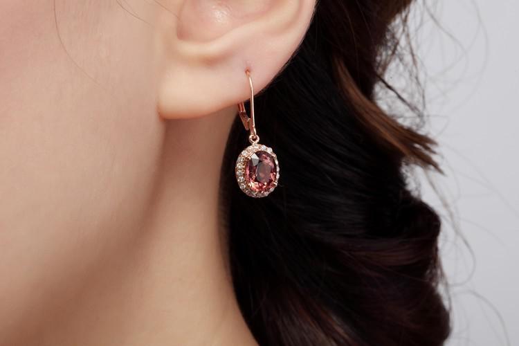 Visiace zlaté turmalínové náušnice 4920