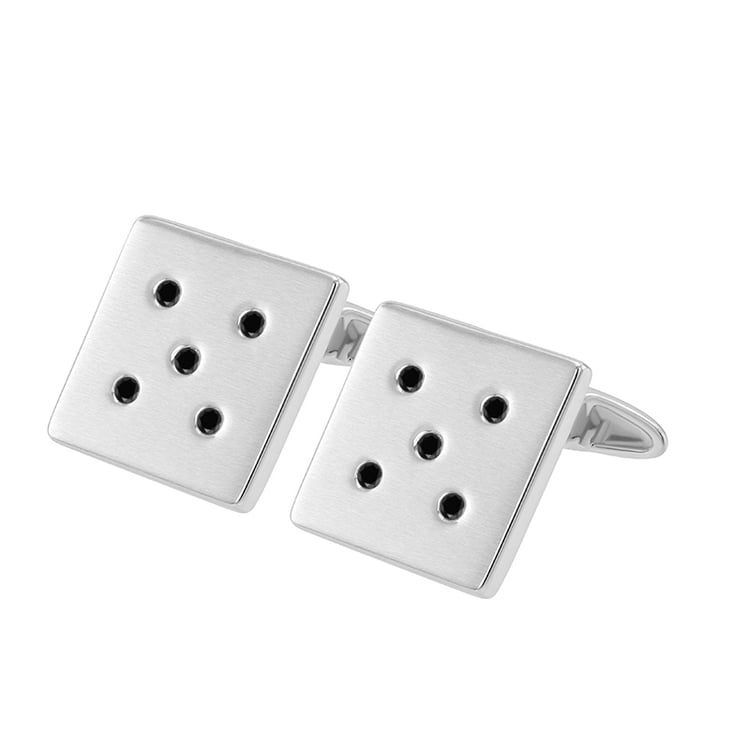 Manžetové gombíky s čiernymi diamantmi 60236