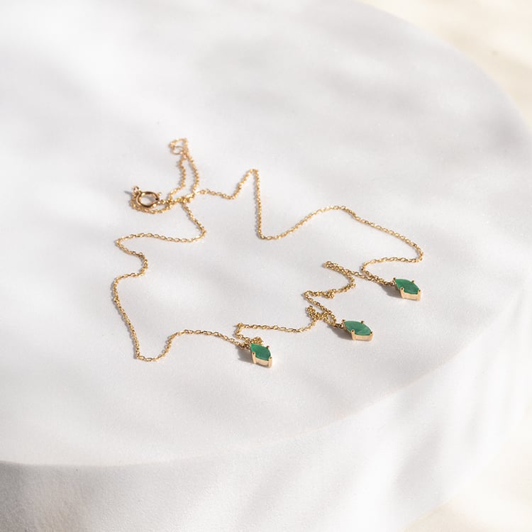 Zlatý náhrdelník s brazílskymi smaragdy 142721