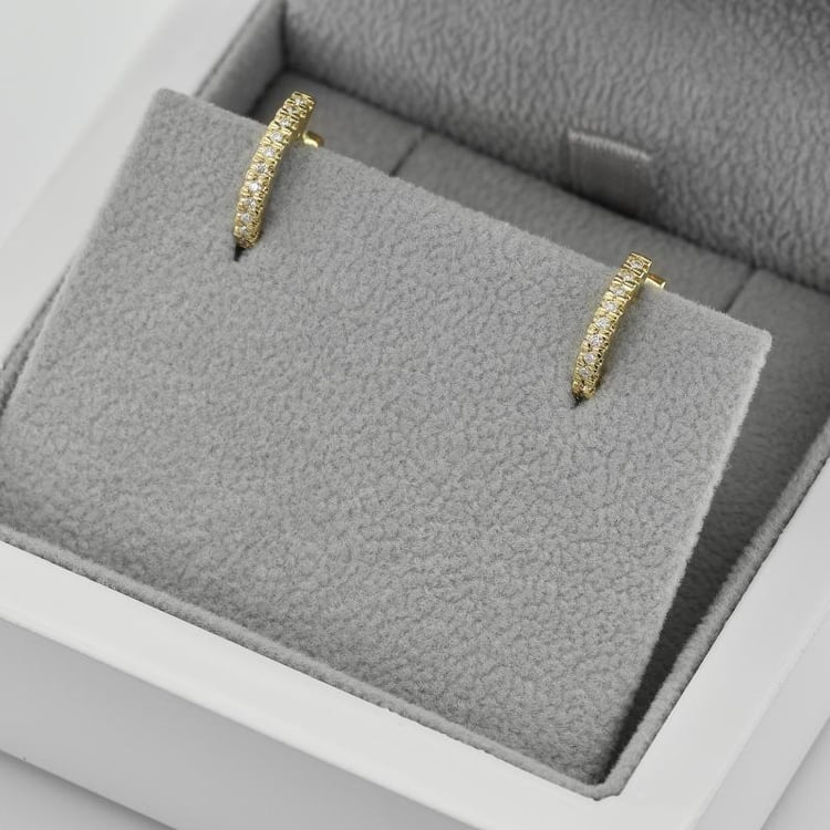 Strieborné kruhové náušnice s lab-grown diamantmi Carolin 104006