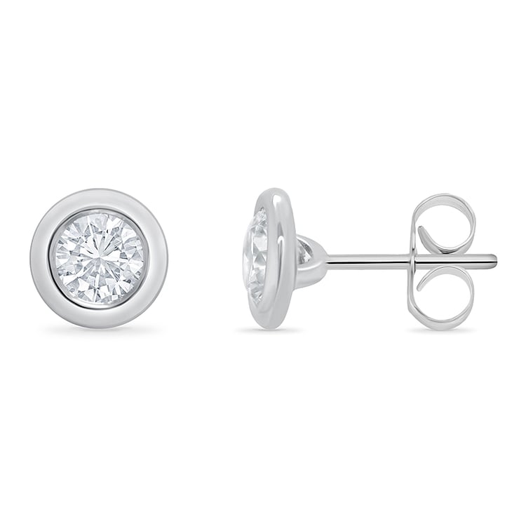 Bezel diamantové náušnice 49887