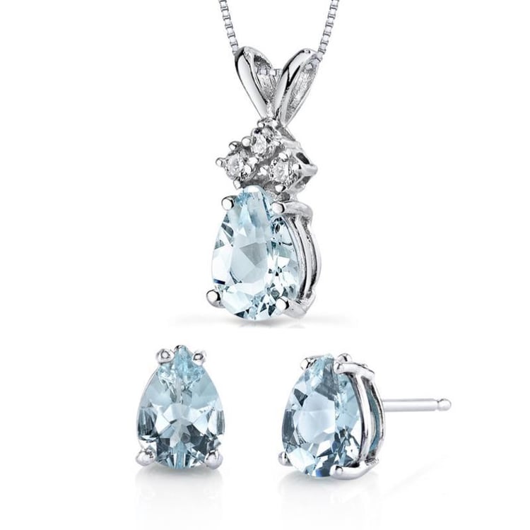 Akvamarínová kolekcia šperkov zo zlata Petula 12190