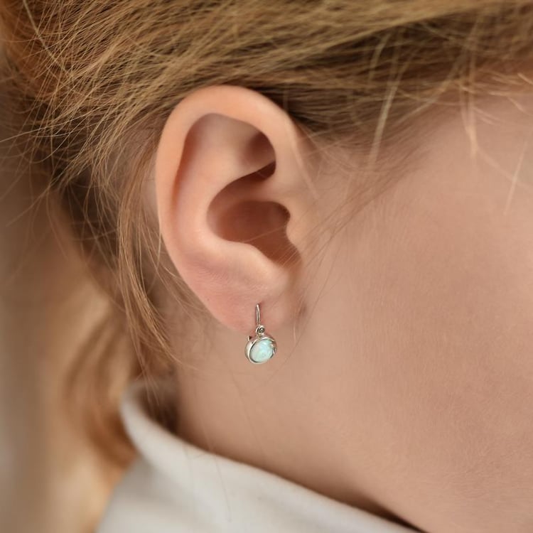 Detské zlaté náušnice s opálmi 39050