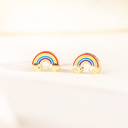 Zlaté detské náušnice v tvare dúhy Marigold