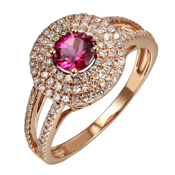 Ružový turmalínový prsteň