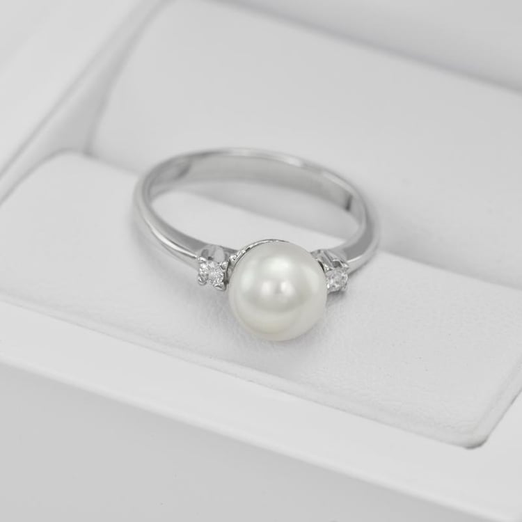 Zlatý prsteň s perlou 21136