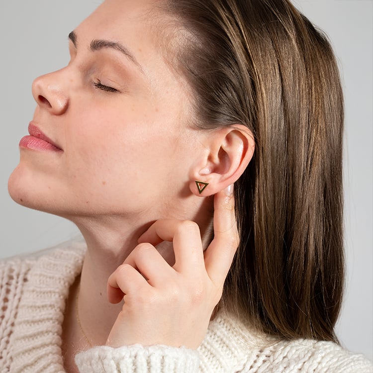 Zlaté trojuholníkové náušnice AirTriangle 151220