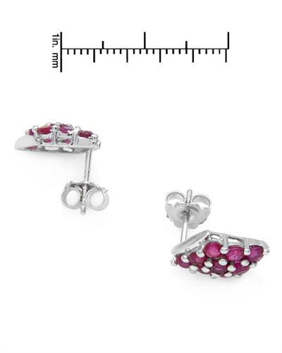 Strieborné náušnice s rubínmi 878