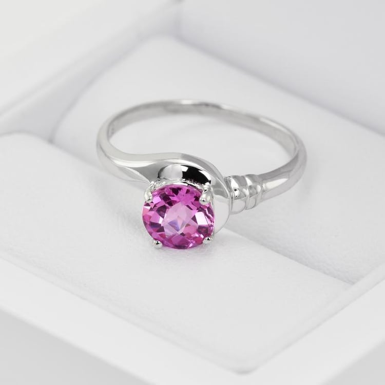 Strieborný prsteň s round zafírom 19818