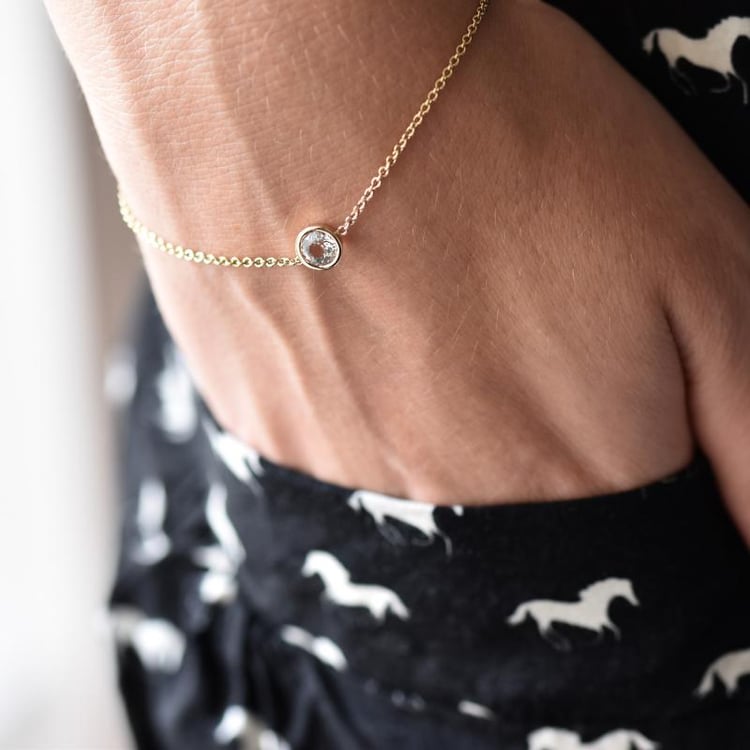 Minimalistický náramok s moissanitom Rollie 105095