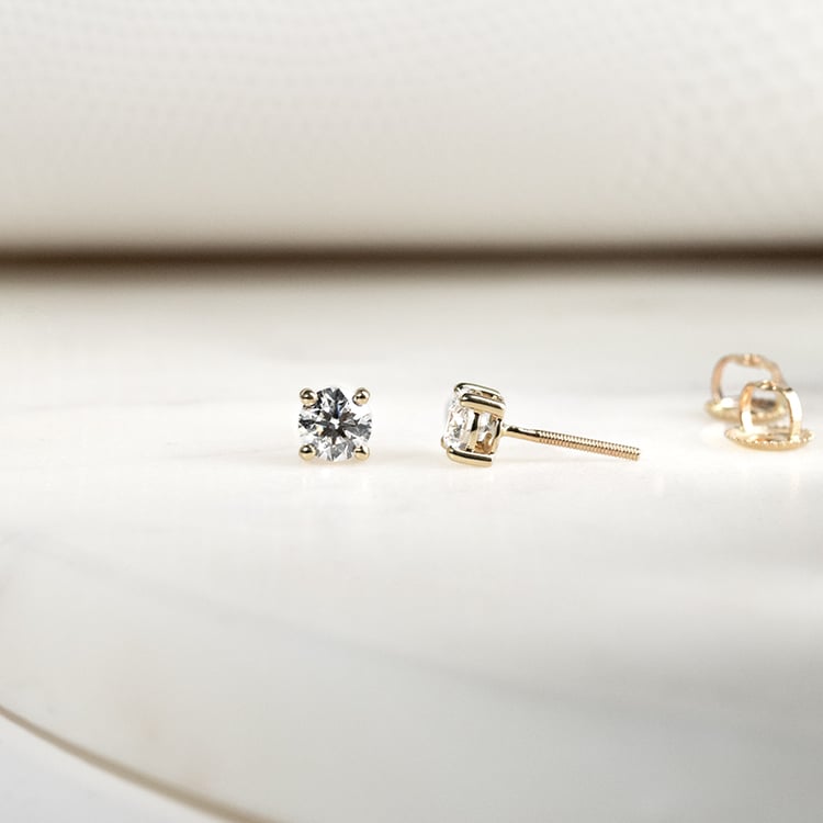 Zlaté skrutkovacie náušnice s IGI certifikovanými 0.50ct lab-grown diamantmi Marget 132860