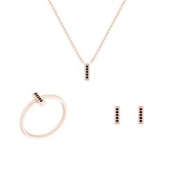 Minimalistický set šperkov s čiernymi diamantmi Lashay