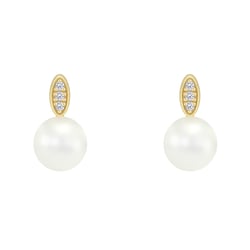 Perlové náušnice s diamantmi zo striebra Namala