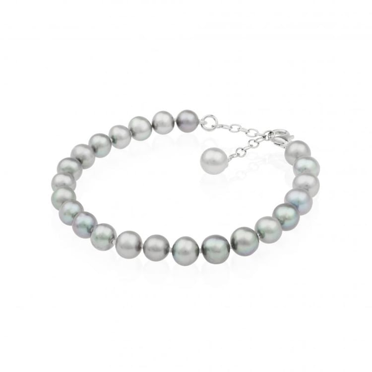 Strieborný perlový náramok